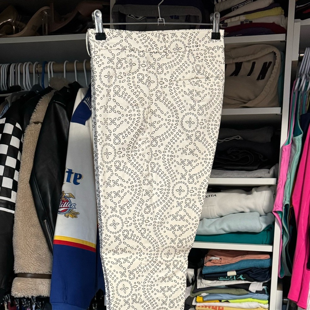 Express White and Black Patterned Pants